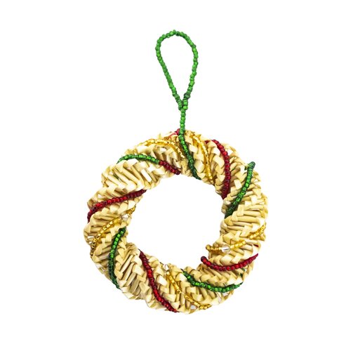 WHOLESALE Beaded Woven Straw - Wreath Ornament