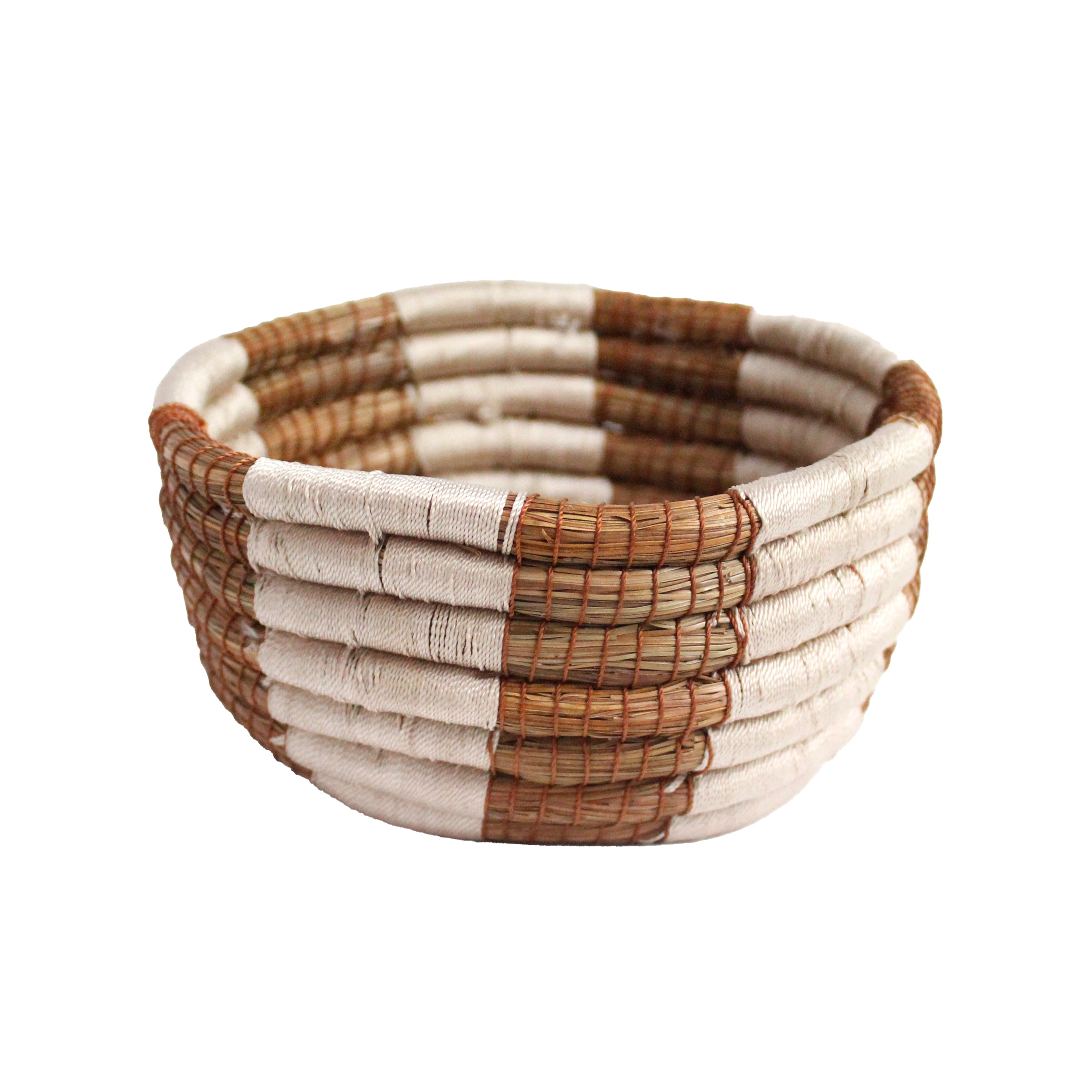 WHOLESALE Earth Striped Pine Needle Basket