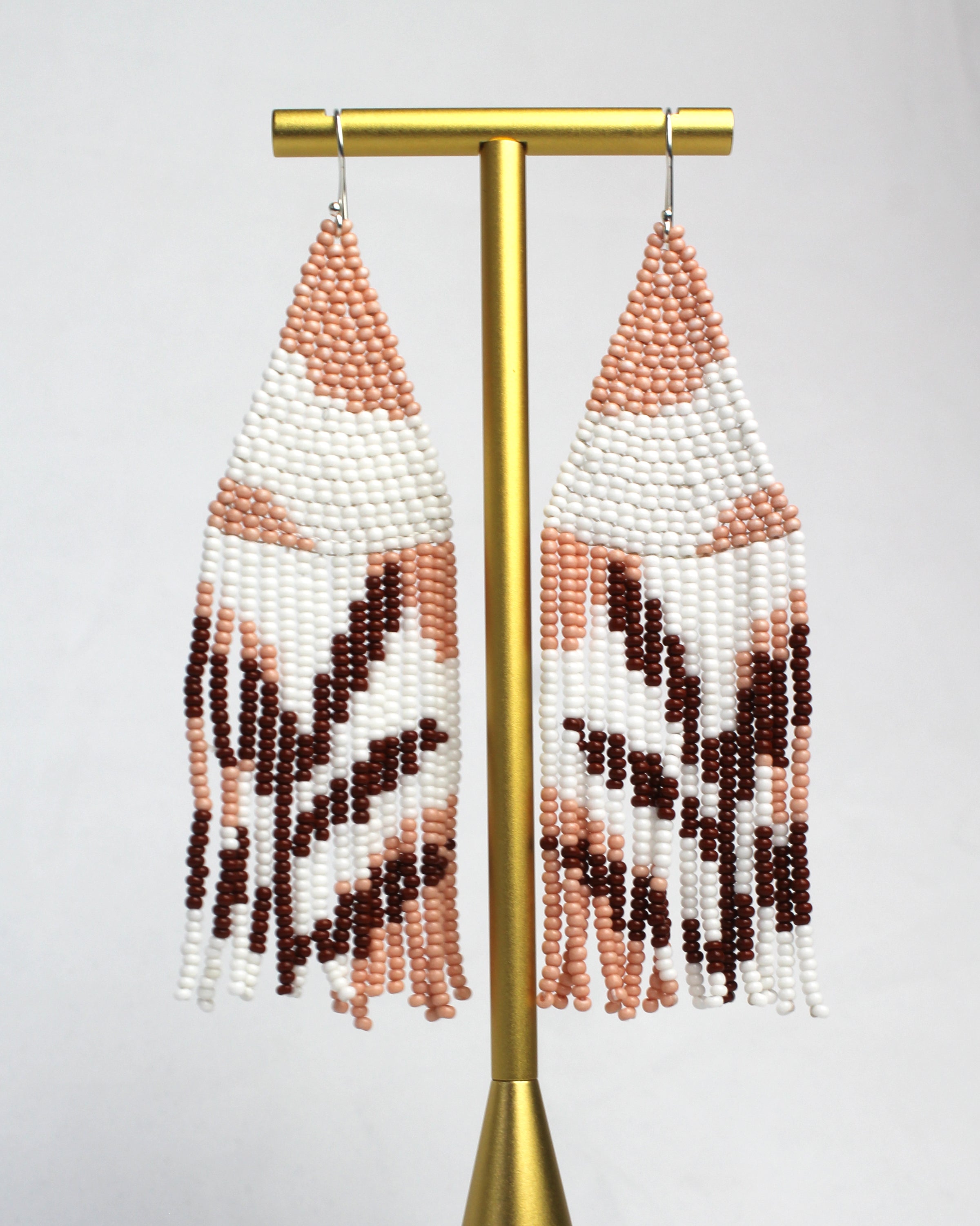 WHOLESALE Earth Tones Fringe Earrings - 925 Silver Hooks