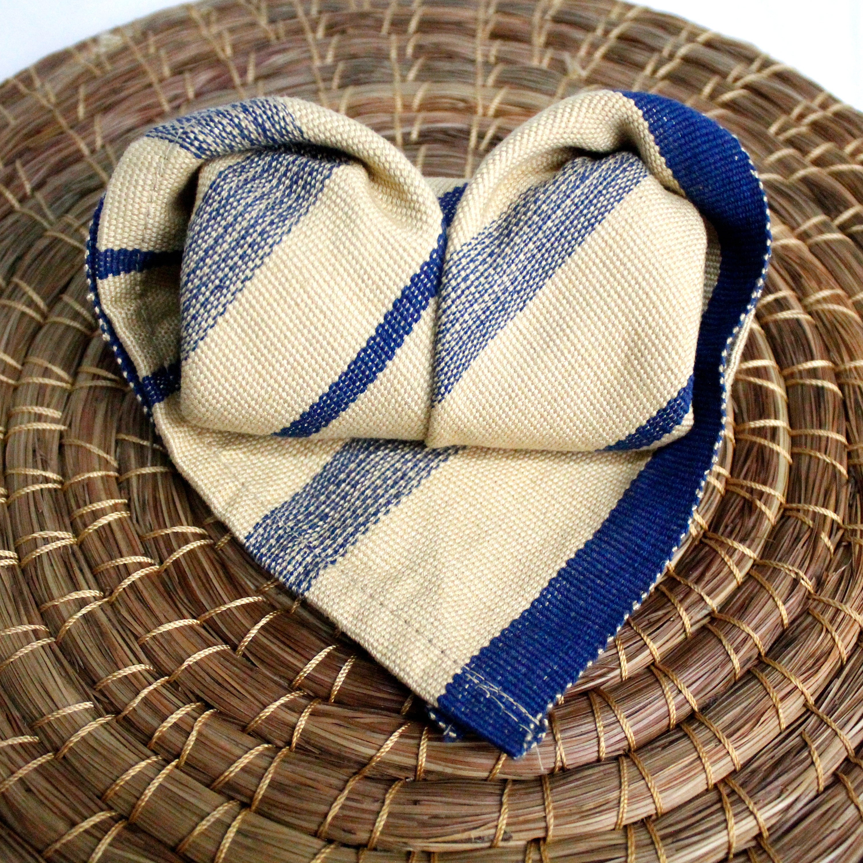 WHOLESALE Elegant Sand Navy Napkin - Set of 2