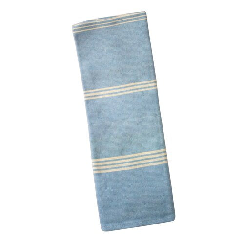 WHOLESALE 100% Cotton Dish Towels-Sky Blue/Off White Stripes (x1)