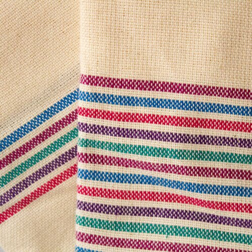 WHOLESALE 100% Cotton Dish Towels-Off White/ Multi (x1)