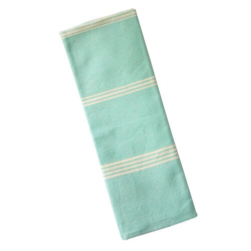 WHOLESALE  Dish Towels-Turquoise/Off White Stripes (1x)