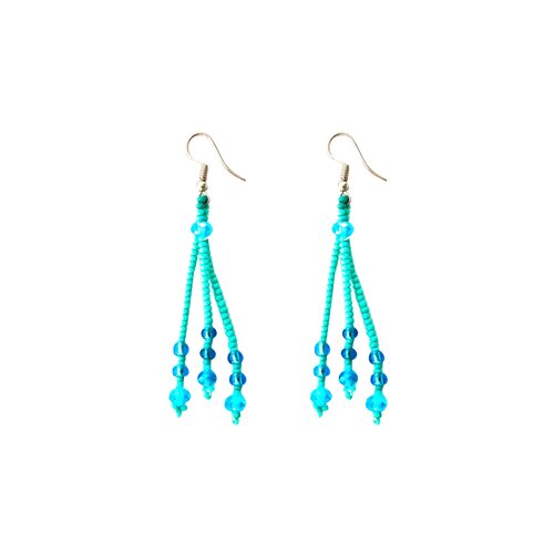 WHOLESALE Turquoise Strands Earrings - 925 Silver Hooks