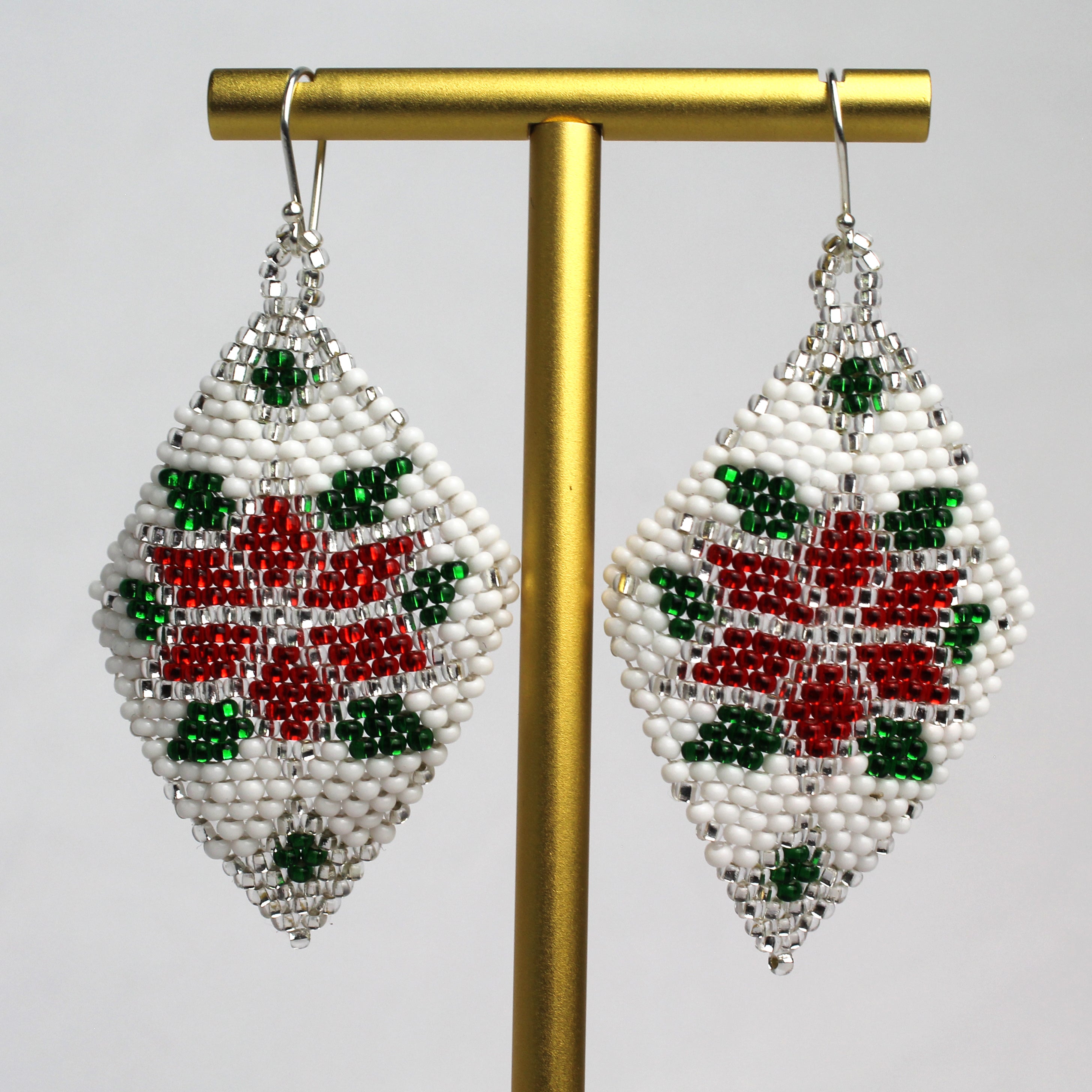 WHOLESALE Poinsettia earrings - 925 Silver Hooks