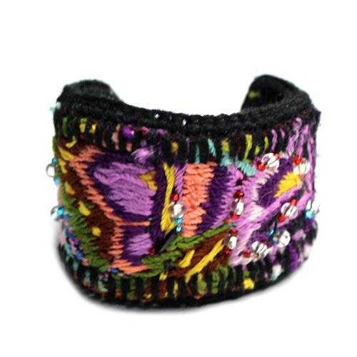 WHOLESALE Tapestry Huipil Cuff - Black