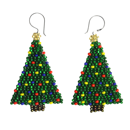 WHOLESALE Christmas Tree Earrings - 925 Silver Hooks