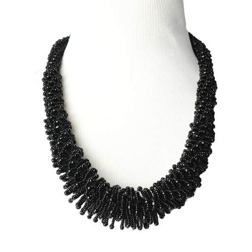 WHOLESALE Black Lotus Beaded Necklace