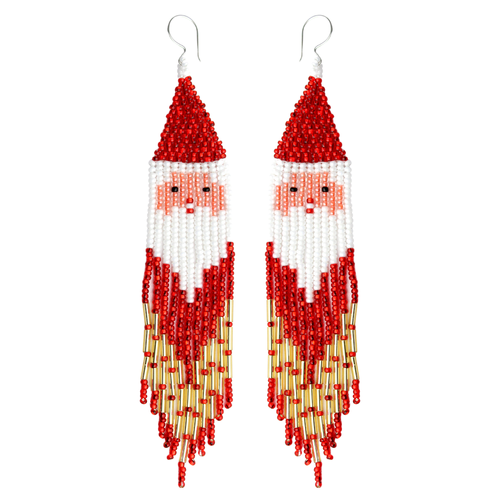 WHOLESALE Santa Fringe Earrings - 925 Silver Hooks