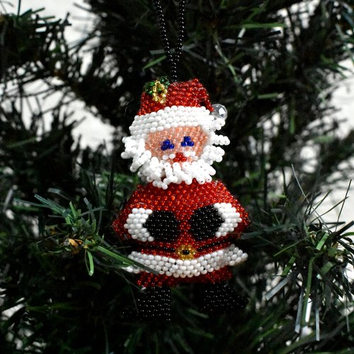 QUICK SHIPPING 📦📩 - Beaded Santa Large Ornament