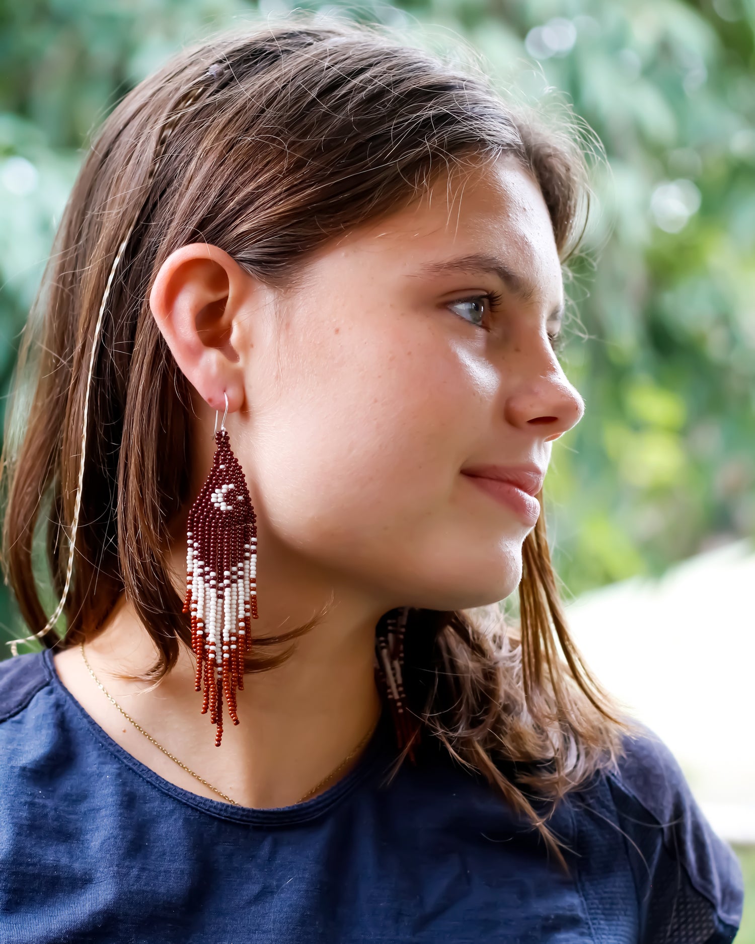 WHOLESALE Burgundy Moon Earrings - 925 Silver Hooks