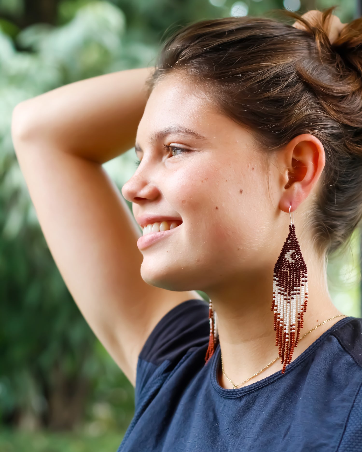 WHOLESALE Burgundy Moon Earrings - 925 Silver Hooks