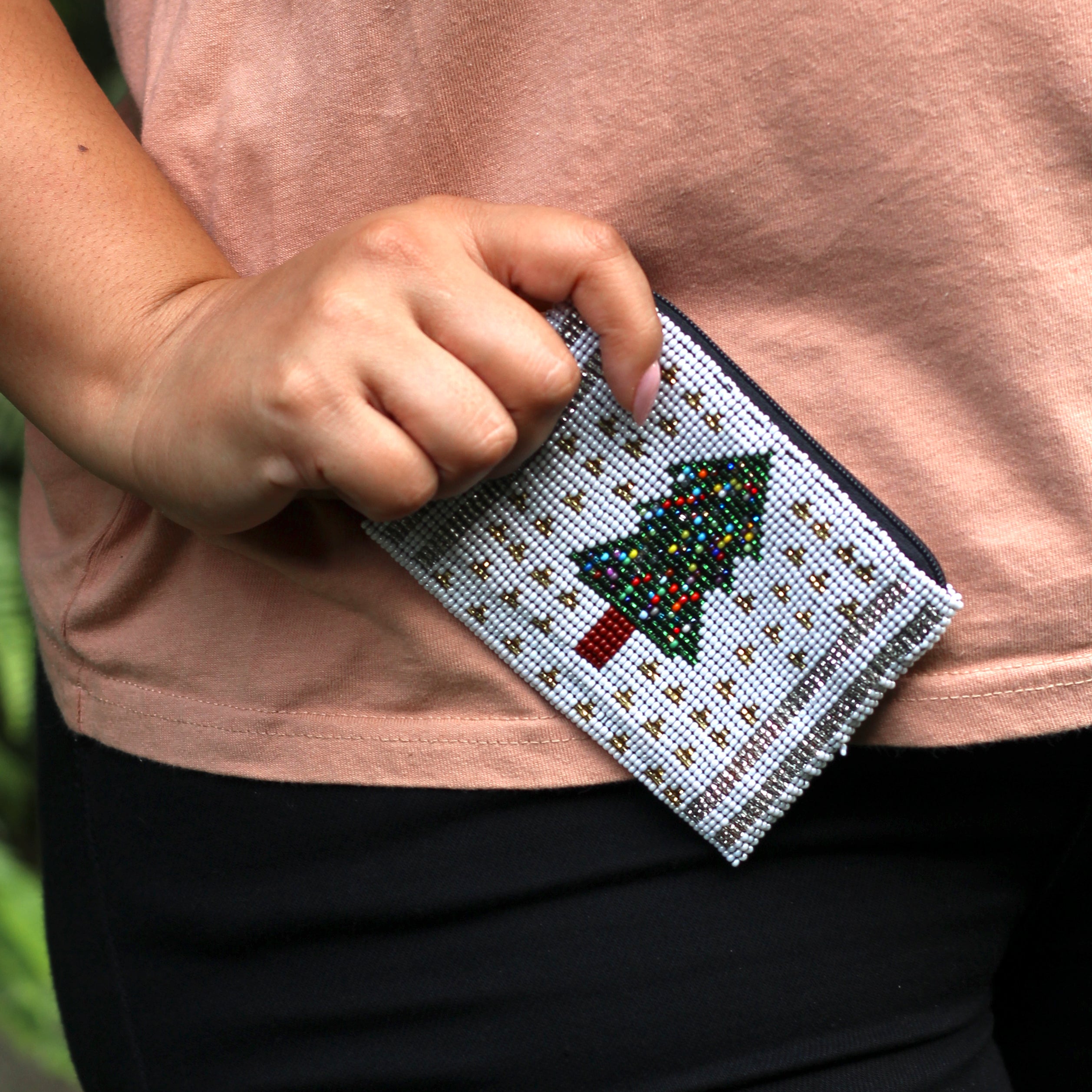 WHOLESALE Christmas Tree Beaded Coin Purse