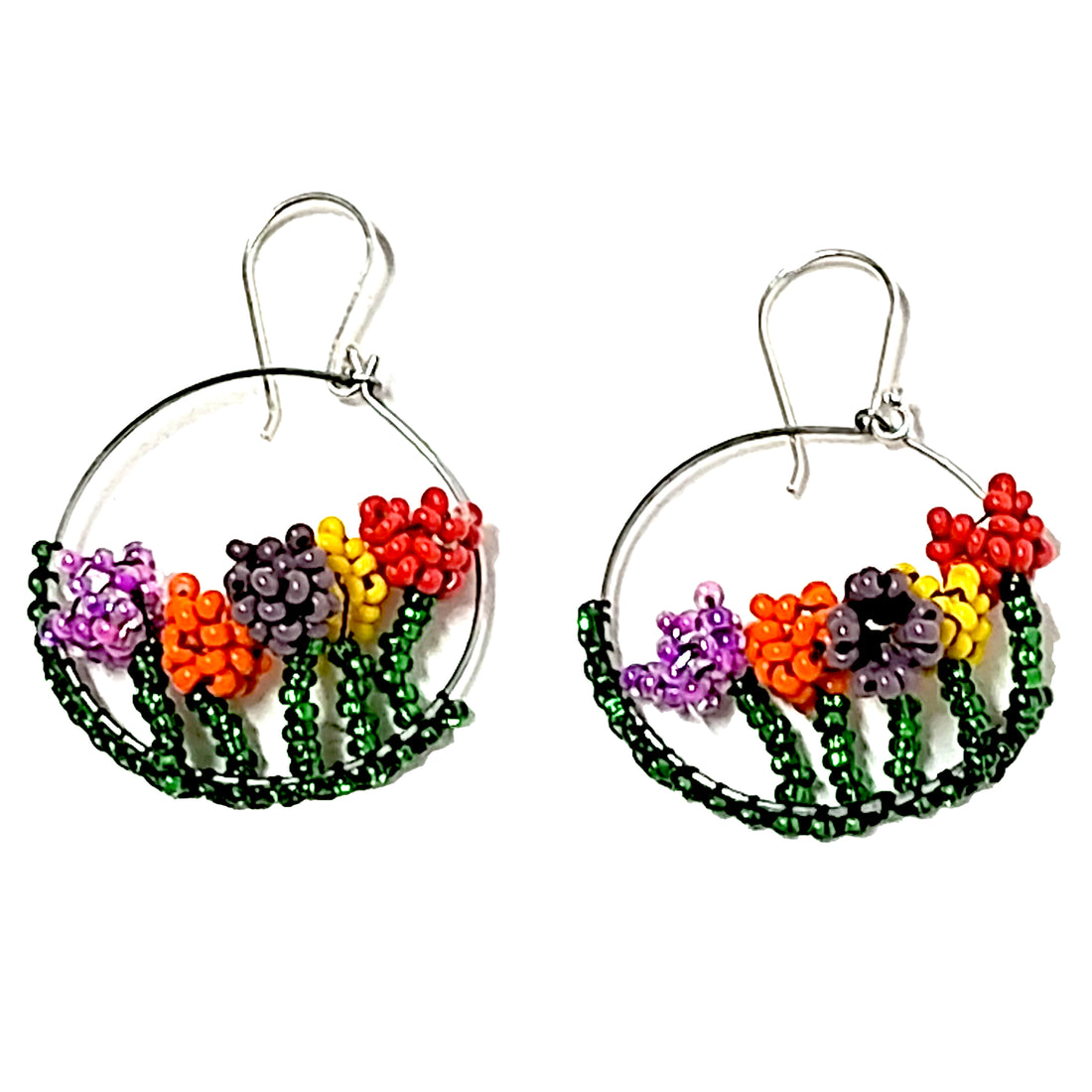 WHOLESALE Floral Garden Earrings - 925 Silver Hooks