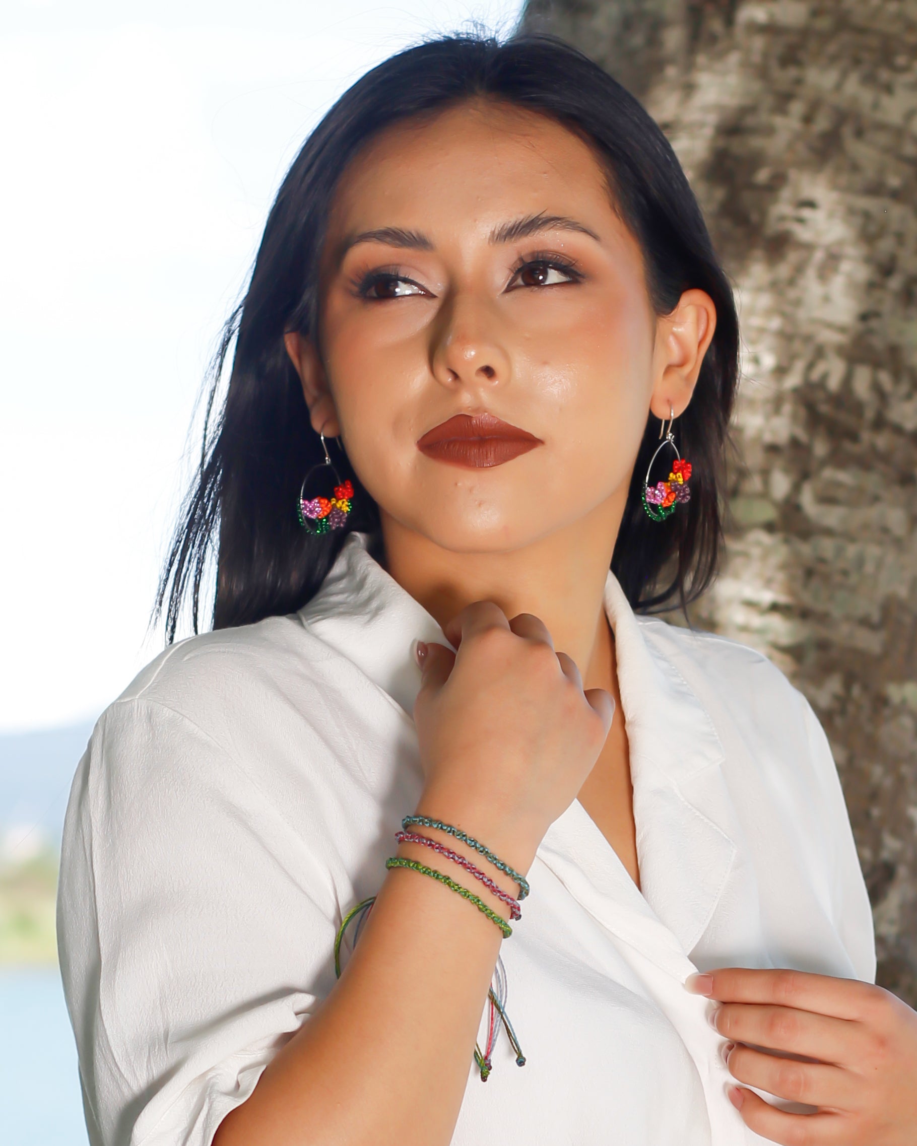 WHOLESALE Floral Garden Earrings - 925 Silver Hooks