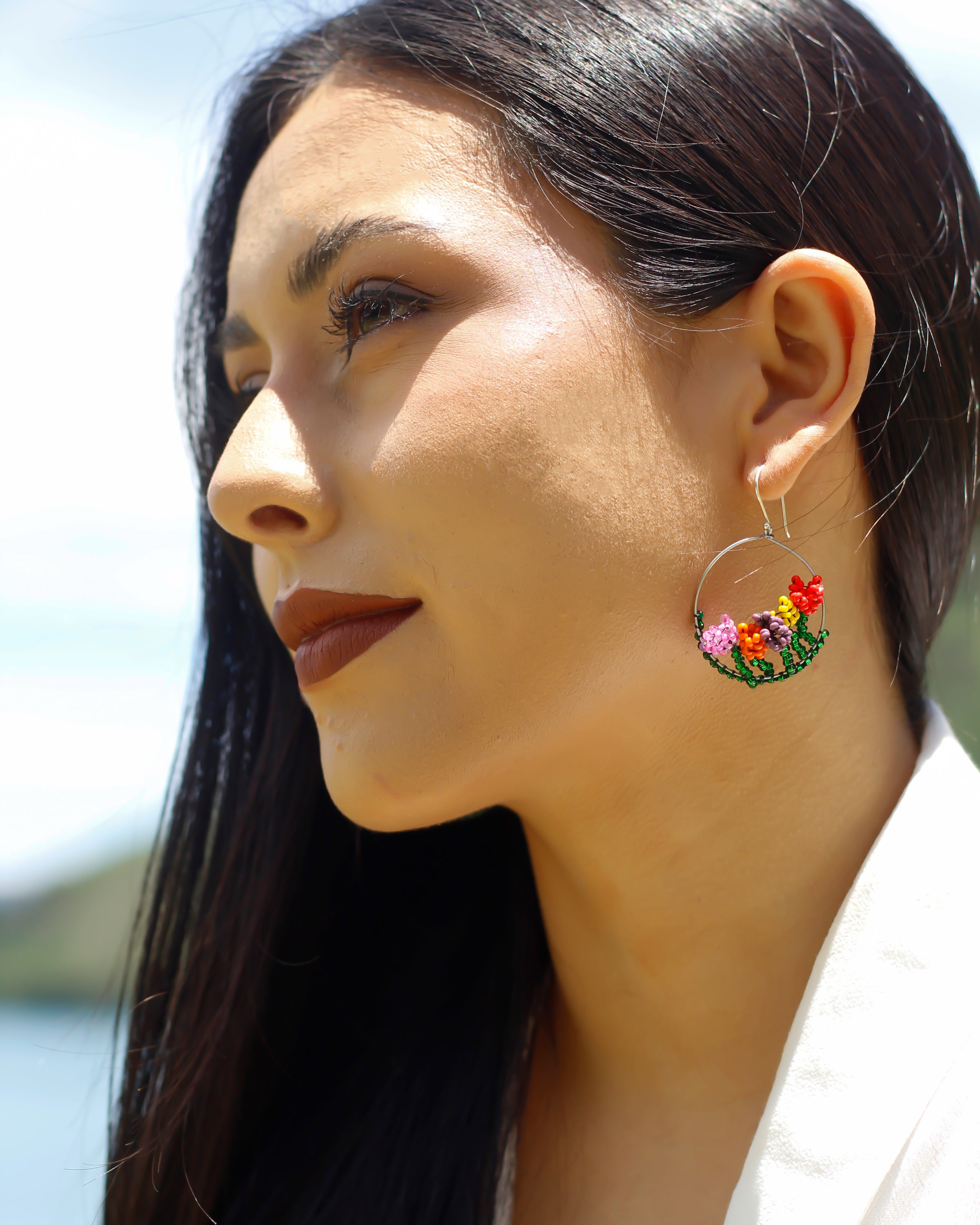 WHOLESALE Floral Garden Earrings - 925 Silver Hooks