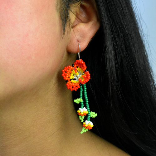 WHOLESALE Flower Earrings - 925 Silver Hooks