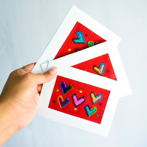 WHOLESALE Handwoven Hearts Cards