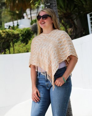 WHOLESALE Jaspe Poncho Golden Beige