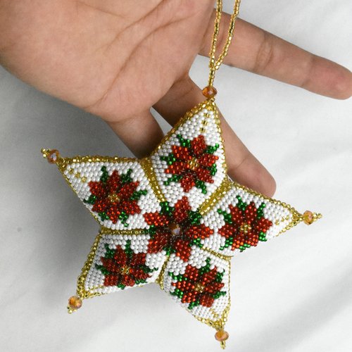 WHOLESALE Poinsettia Stars Ornament