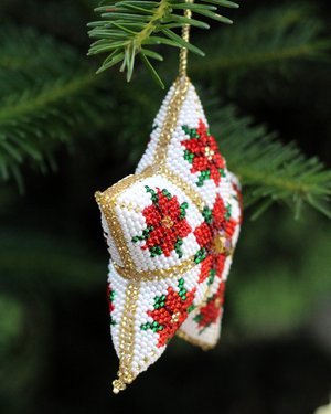 WHOLESALE Poinsettia Stars Ornament