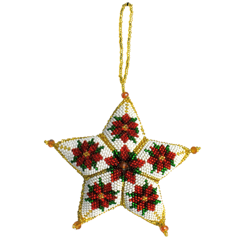 WHOLESALE Poinsettia Stars Ornament