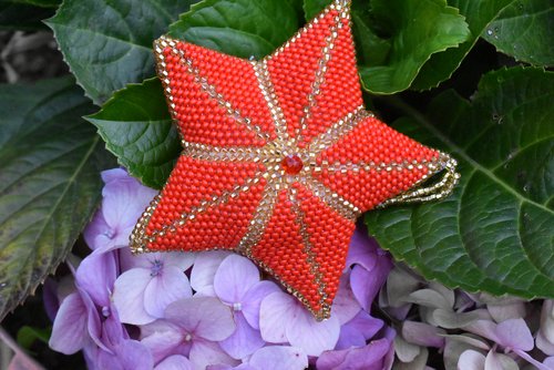 WHOLESALE Red Star Stuffed Ornament