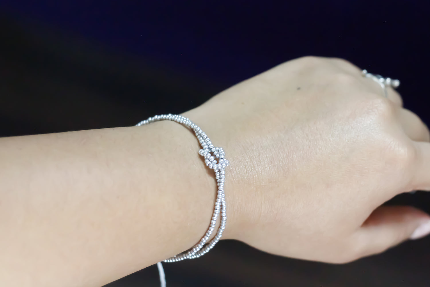WHOLESALE Silver Knot Beaded Bracelet
