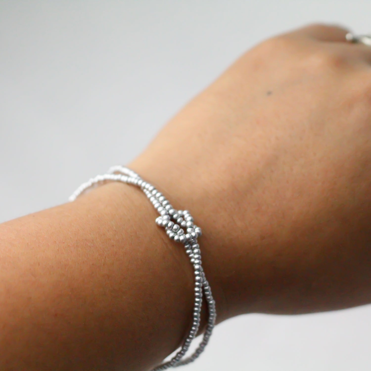 WHOLESALE Silver Knot Beaded Bracelet