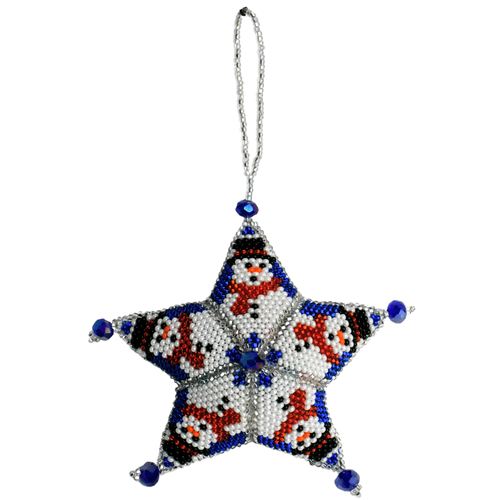 WHOLESALE Snowman Beaded Star Ornament