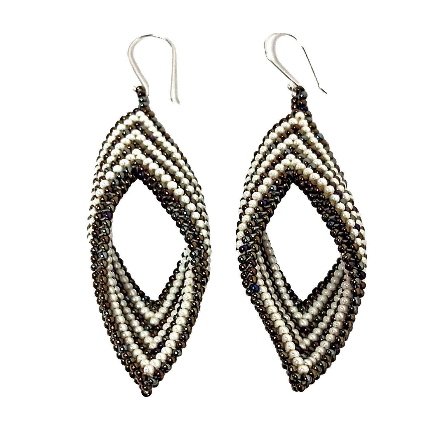 WHOLESALE Dimensional Beaded Earrings - 925 Silver Hooks