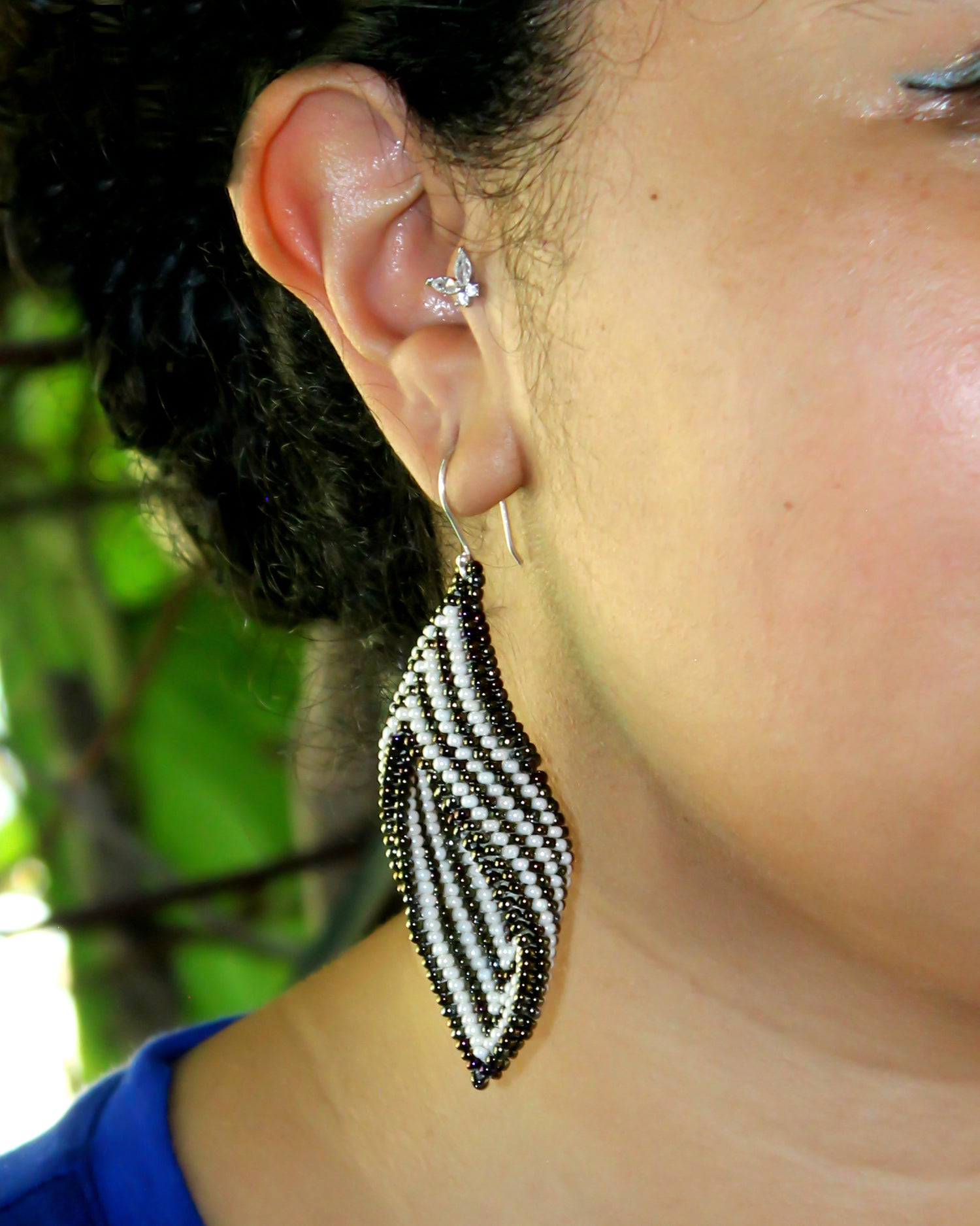 WHOLESALE Dimensional Beaded Earrings - 925 Silver Hooks