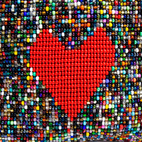 WHOLESALE Heart Beaded Coin Purse