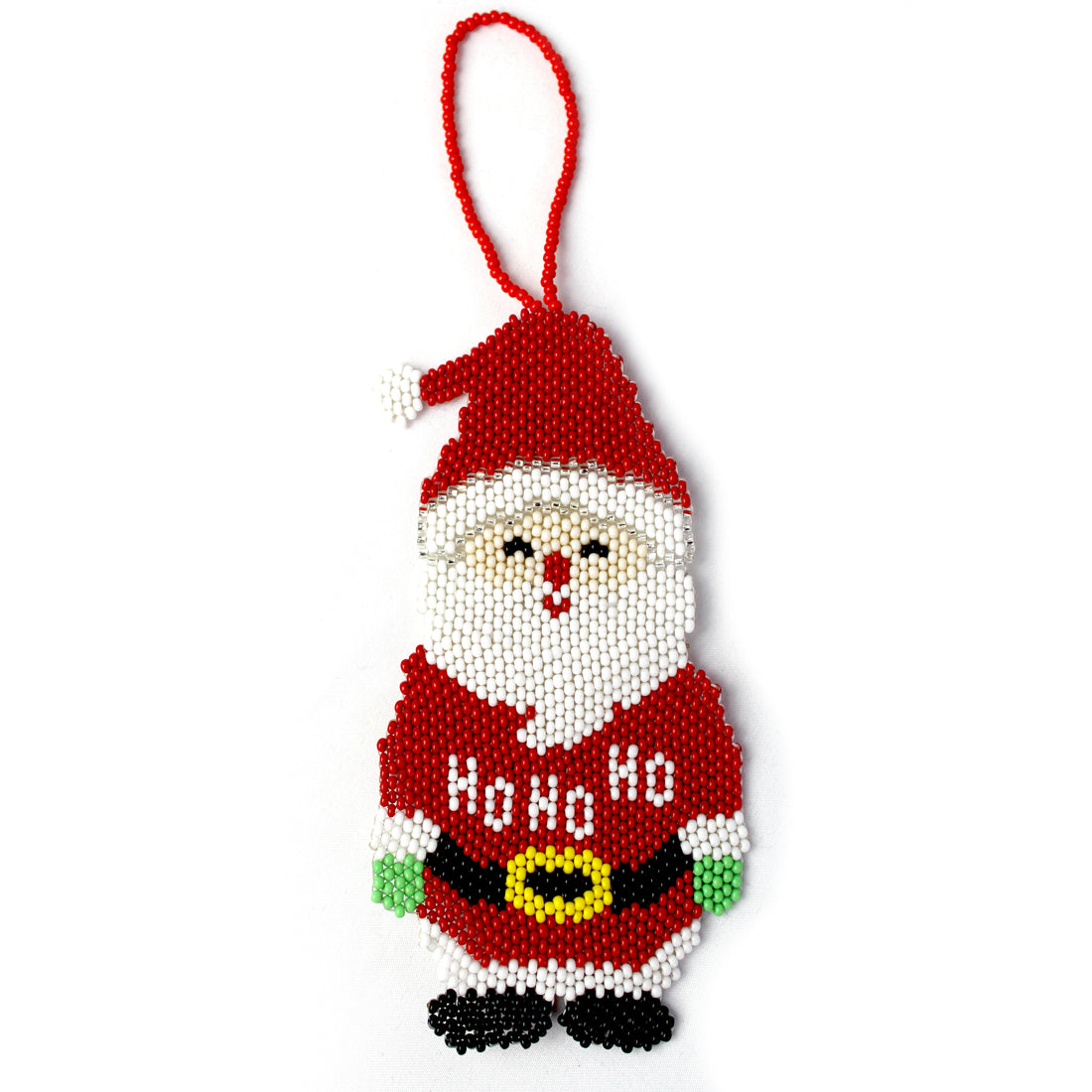 WHOLESALE Beaded Santa Flat Ornament