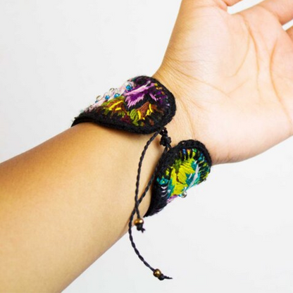 WHOLESALE Tapestry Huipil Cuff - Black