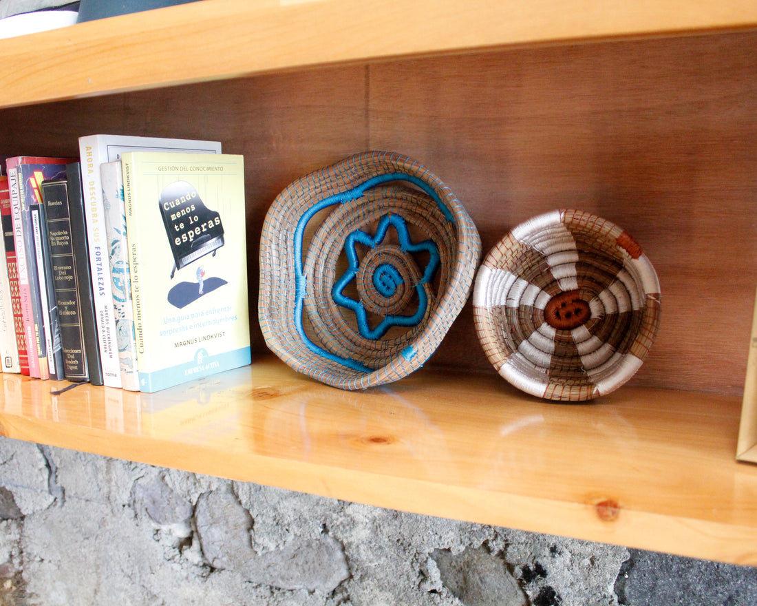 WHOLESALE Earth Striped Pine Needle Basket