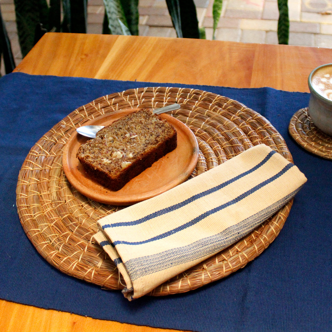 WHOLESALE Elegant Sand Navy Napkin - Set of 2