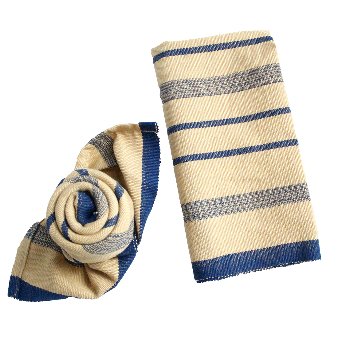 WHOLESALE Elegant Sand Navy Napkin - Set of 2