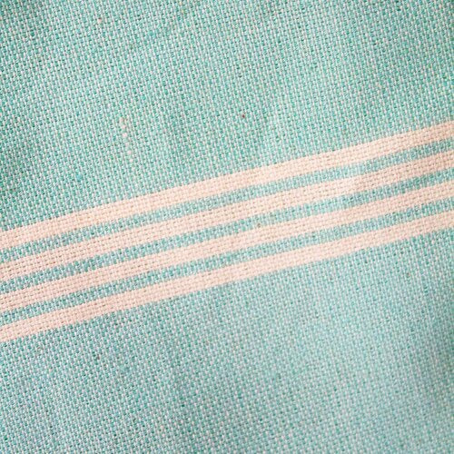 WHOLESALE  Dish Towels-Turquoise/Off White Stripes (1x)
