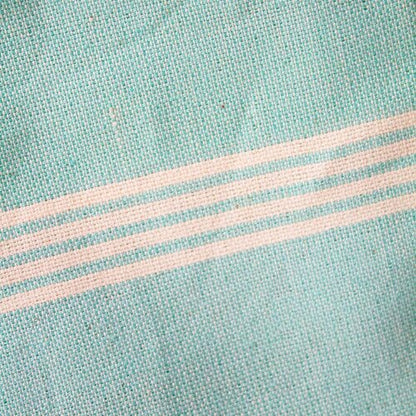 WHOLESALE  Dish Towels-Turquoise/Off White Stripes (1x)