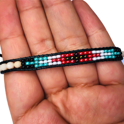 WHOLESALE Geometric Thin Bracelet  /Red/White/Turquoise