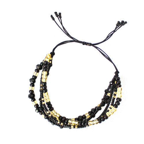 WHOLESALE Five Strand Bracelet  Black