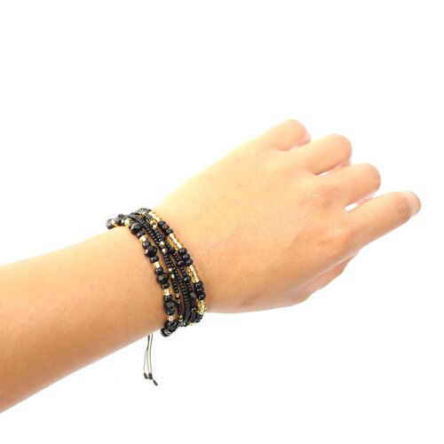 WHOLESALE Five Strand Bracelet  Black