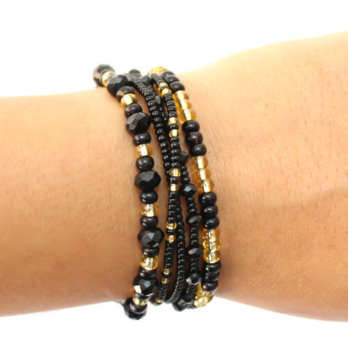 WHOLESALE Five Strand Bracelet  Black