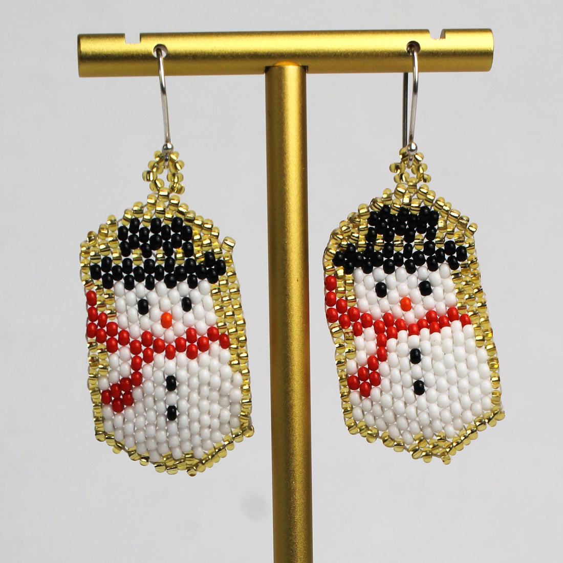 WHOLESALE Petite Snowman Earrings - 925 Silver Hooks
