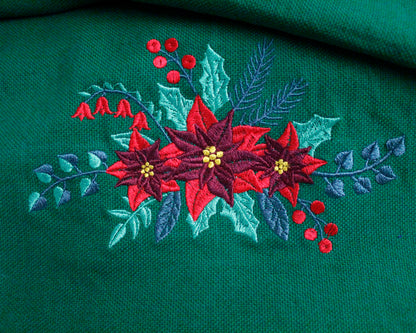 WHOLESALE  Poinsettia Embroidery Table Runner