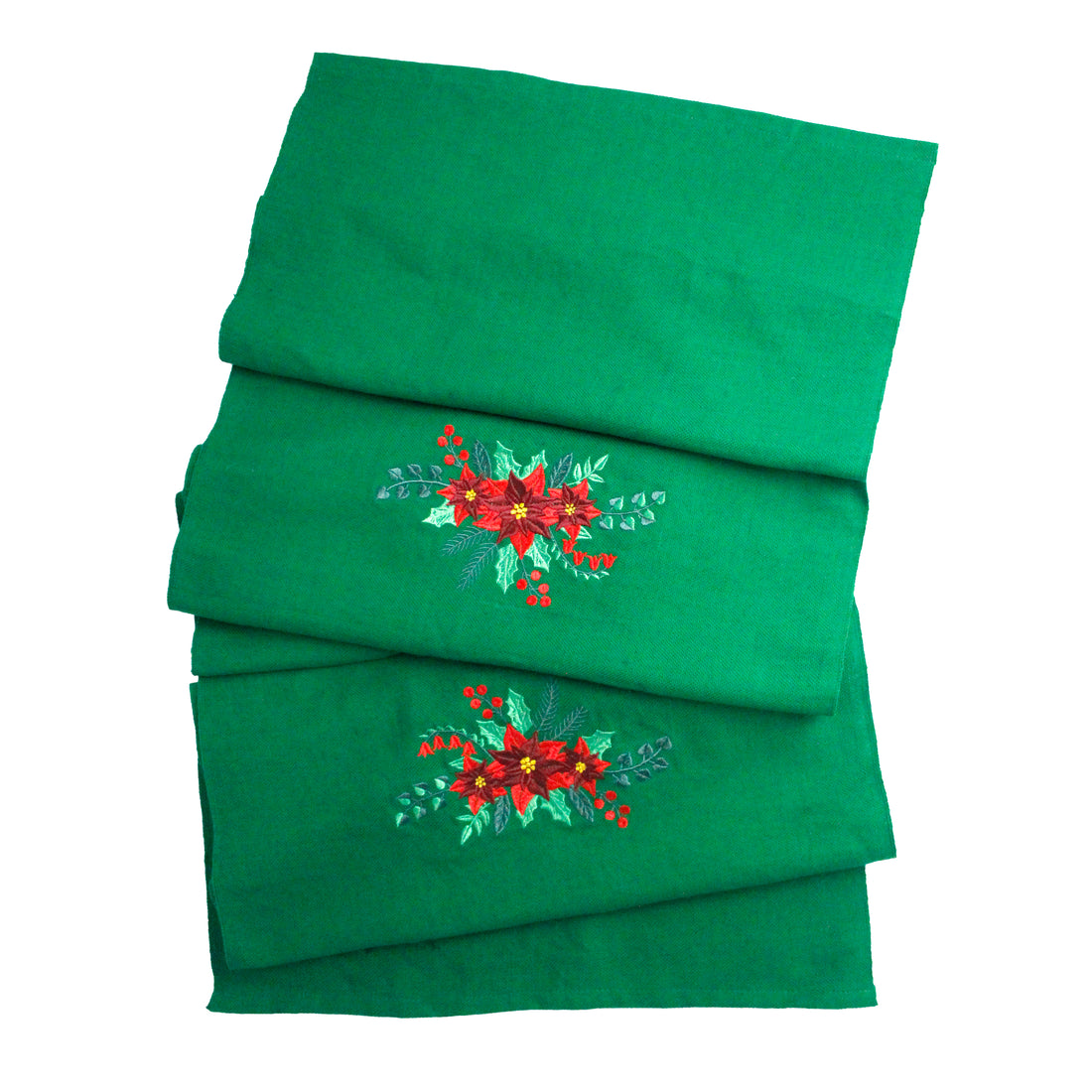 WHOLESALE  Poinsettia Embroidery Table Runner