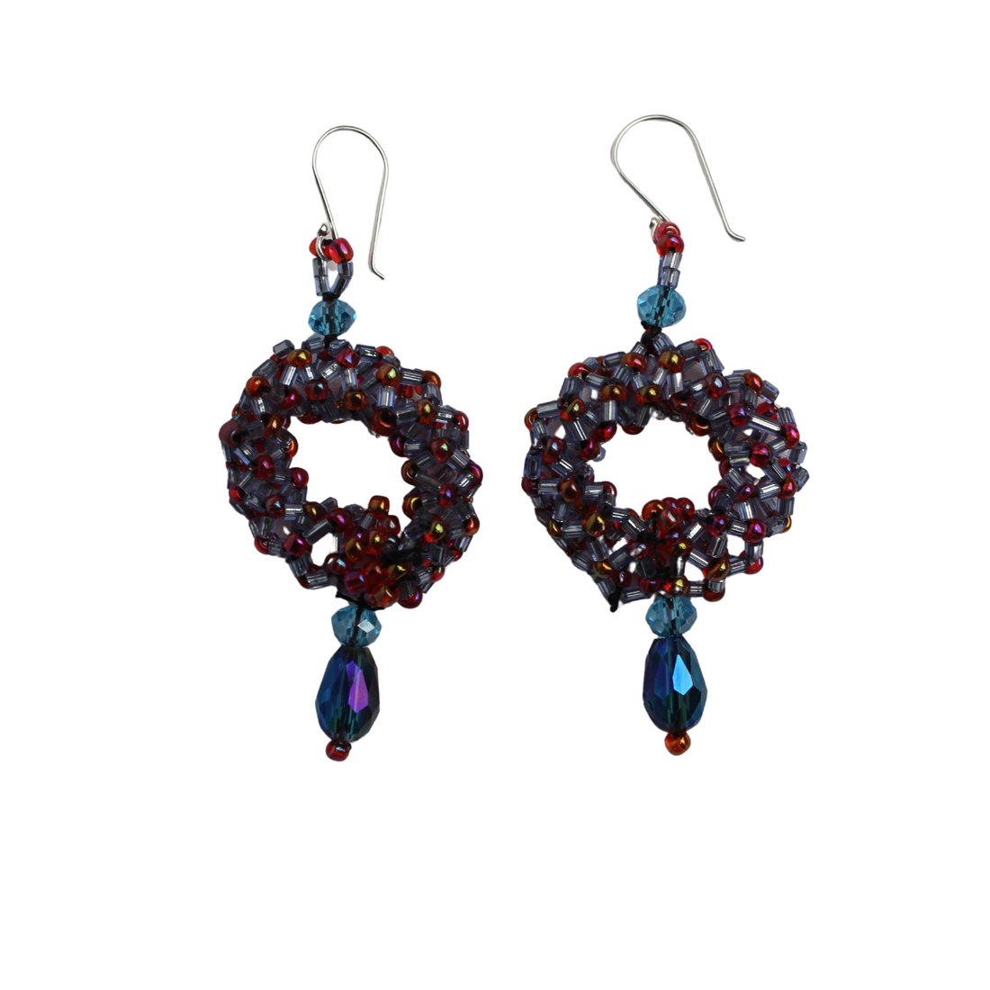 WHOLESALE Festive Wreath Beaded Earrings - 925 Silver Hooks