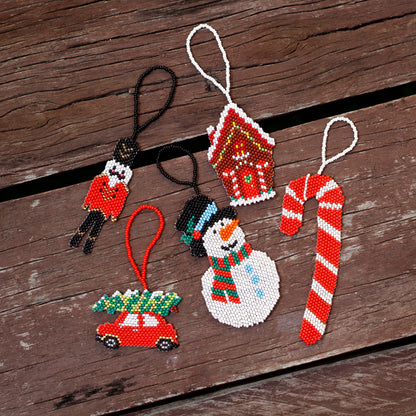 WHOLESALE Snowman Beaded Flat Ornament