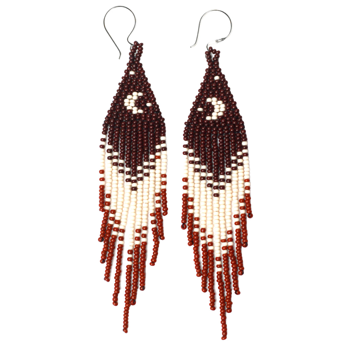 WHOLESALE Burgundy Moon Earrings - 925 Silver Hooks